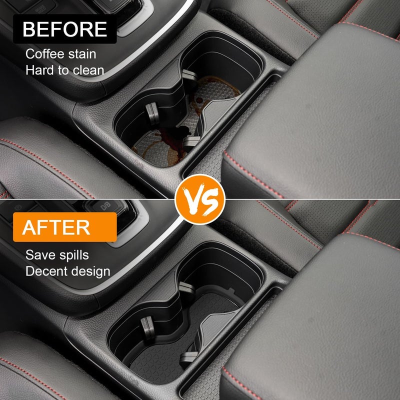 KENTUTO for Honda CRV Accessories 2023 2024 2025 2026 3D Cup Holder Center Console Liner Inserts Silicone Anti-dust Mat Pad Interior Decoration (2 Pcs, Black Trim) - Image 4